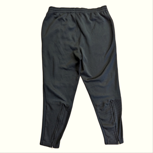 Vintage Adidas Classic Drawstring Black Cotton Tapered Zip Up Jogger Sweatpants - Picture 2 of 5